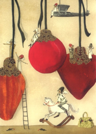 Silke Leffler - Weihnachtsdoppelkarte "Weihnachtskugeln"