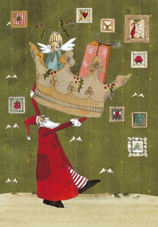 Silke Leffler - Weihnachtsdoppelkarte "Krone"