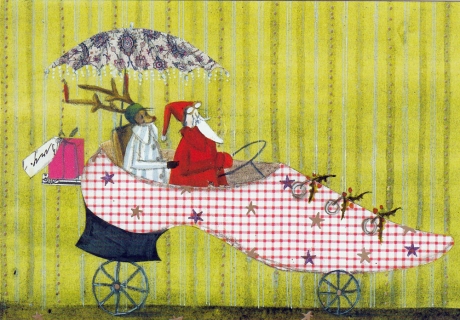 Silke Leffler - Weihnachtsdoppelkarte "Schuh"