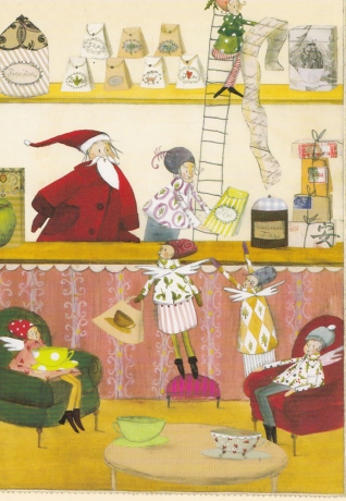 Silke Leffler - Weihnachtsdoppelkarte "Elfenwerkstatt"