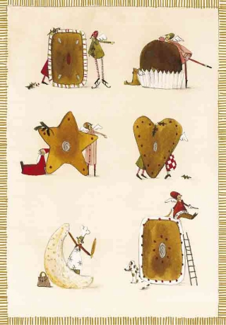 Silke Leffler - Weihnachtsdoppelkarte "Weihnachtsgebäck"