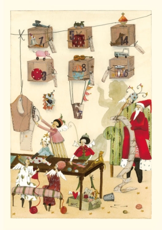 Silke Leffler - Weihnachtsdoppelkarte "Elfenwerkstatt"