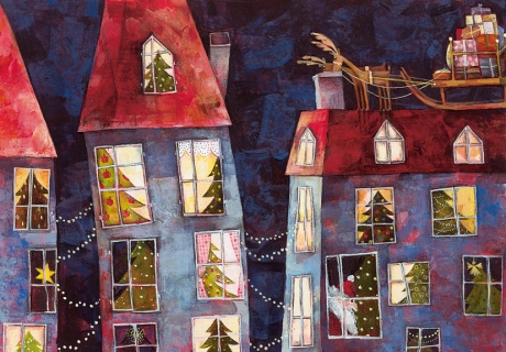 Aurélie Blanz - Weihnachtsdoppelkarte "Bescherung"