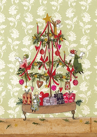 Silke Leffler - Weihnachtsdoppelkarte "Weihnachtsbaum"