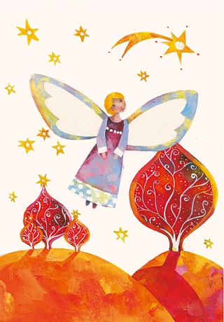 Aurélie Blanz - Weihnachtsdoppelkarte "Sternen Engel"
