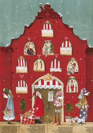 Silke Leffler - Weihnachtsdoppelkarte "Weihnachtshaus"