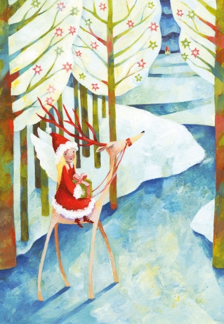 Aurélie Blanz - Weihnachtsdoppelkarte "Rentier"