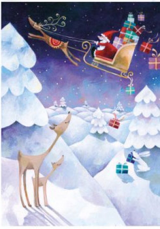 Aurélie Blanz - Weihnachtsdoppelkarte "Weihnachtsschlitten"