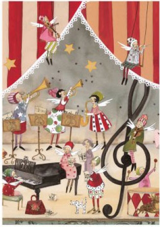 Silke Leffler - Weihnachtsdoppelkarte "Weihnachtskonzert"