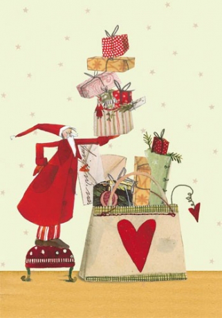 Silke Leffler - Weihnachtsdoppelkarte "Tasche"