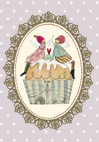 Silke Leffler - Weihnachtsdoppelkarte "Cupcake"