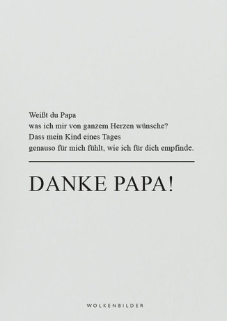 Wolkenbilder Postkarte „DANKE PAPA“