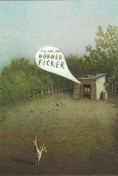 Inkognito - Postkarte / Hühnerficker