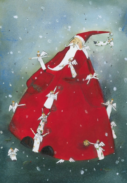 Silke Leffler - Weihnachtsdoppelkarte "Weihnachtsmann"