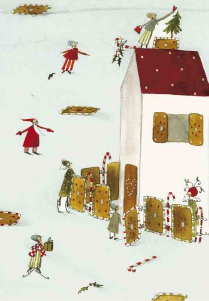 Silke Leffler - Weihnachtsdoppelkarte "Lebkuchenhaus"