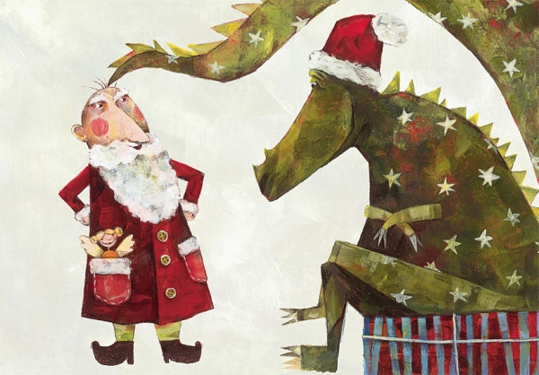 Aurélie Blanz - Weihnachtsdoppelkarte "Weihnachtsmann"