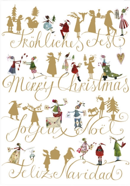 Silke Leffler - Weihnachtsdoppelkarte "Scherenschnitt"