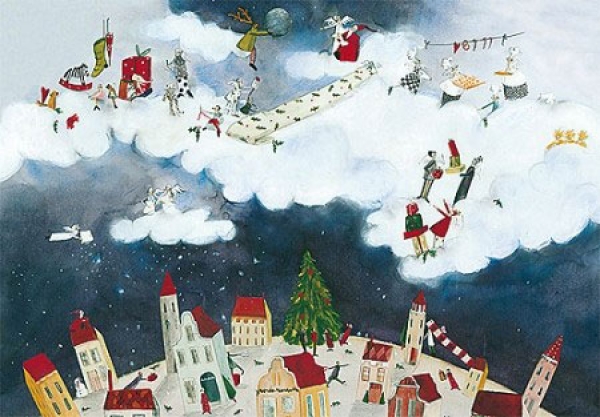 Silke Leffler - Weihnachtsdoppelkarte "Weihnachtswelt"