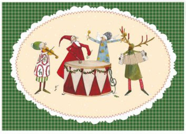 Silke Leffler - Weihnachtsdoppelkarte "Weihnachtsmusikanten"