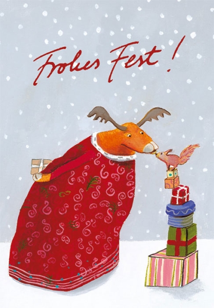 Ute Kreinacke - Weihnachtsdoppelkarte "Frohes Fest"
