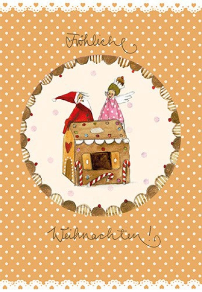Silke Leffler Doppelkarte mit Weihnachts - Duftanhänger Zimt