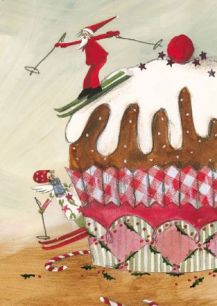 Silke Leffler - Weihnachtsdoppelkarte "Cupcake"