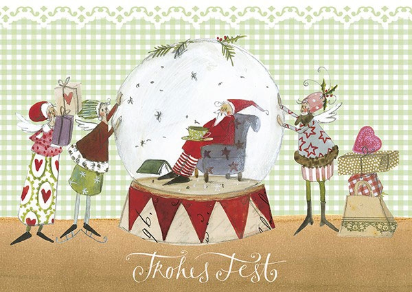 Silke Leffler - Weihnachtsdoppelkarte "Frohes Fest"