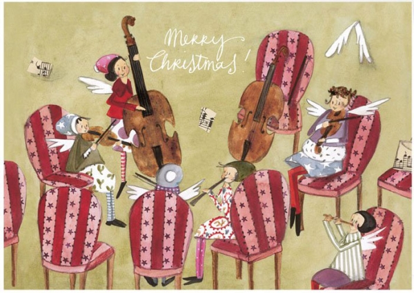Silke Leffler - Weihnachtsdoppelkarte "Kleines Orchester"