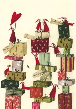Silke Leffler - Weihnachtsdoppelkarte "Geschenke"