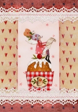 Silke Leffler - Weihnachtsdoppelkarte  mit Glitzer ""Engel auf Cupcake"